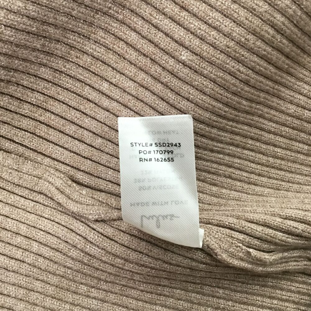 Lulus Iconic Comfort Sweater Dress Womens Medium Taupe Ribbed Surplice Wrap NEW - Picture 12 of 13